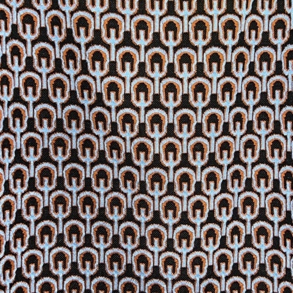 Zara Mini Dress M Retro Design Textured Black Blue Orange Stretch Tank Style - Picture 6 of 12